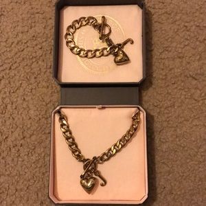 Juicy Couture gold toned necklace and bracelet